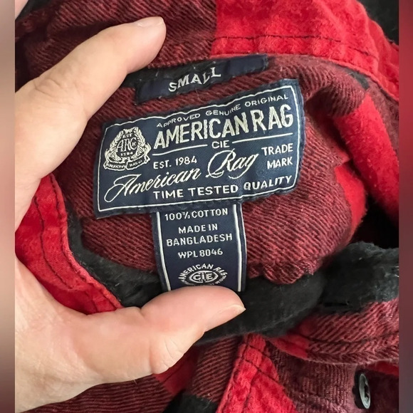 American rag mens plaid button up shirt - Picture 5 of 5